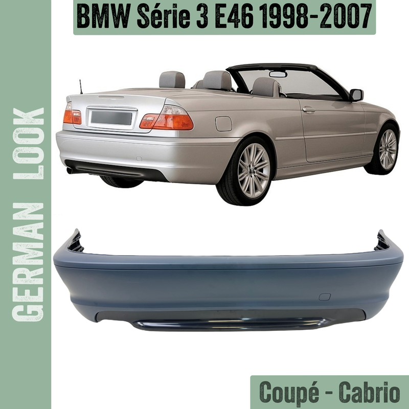 Pare-chocs arrière pour BMW Série 3 E46 Coupé et Cabriolet Look Pack M M2 Pare-chocs arrière pour BMW Série 3 E46 Coupé et Cabriolet Look Pack M M2