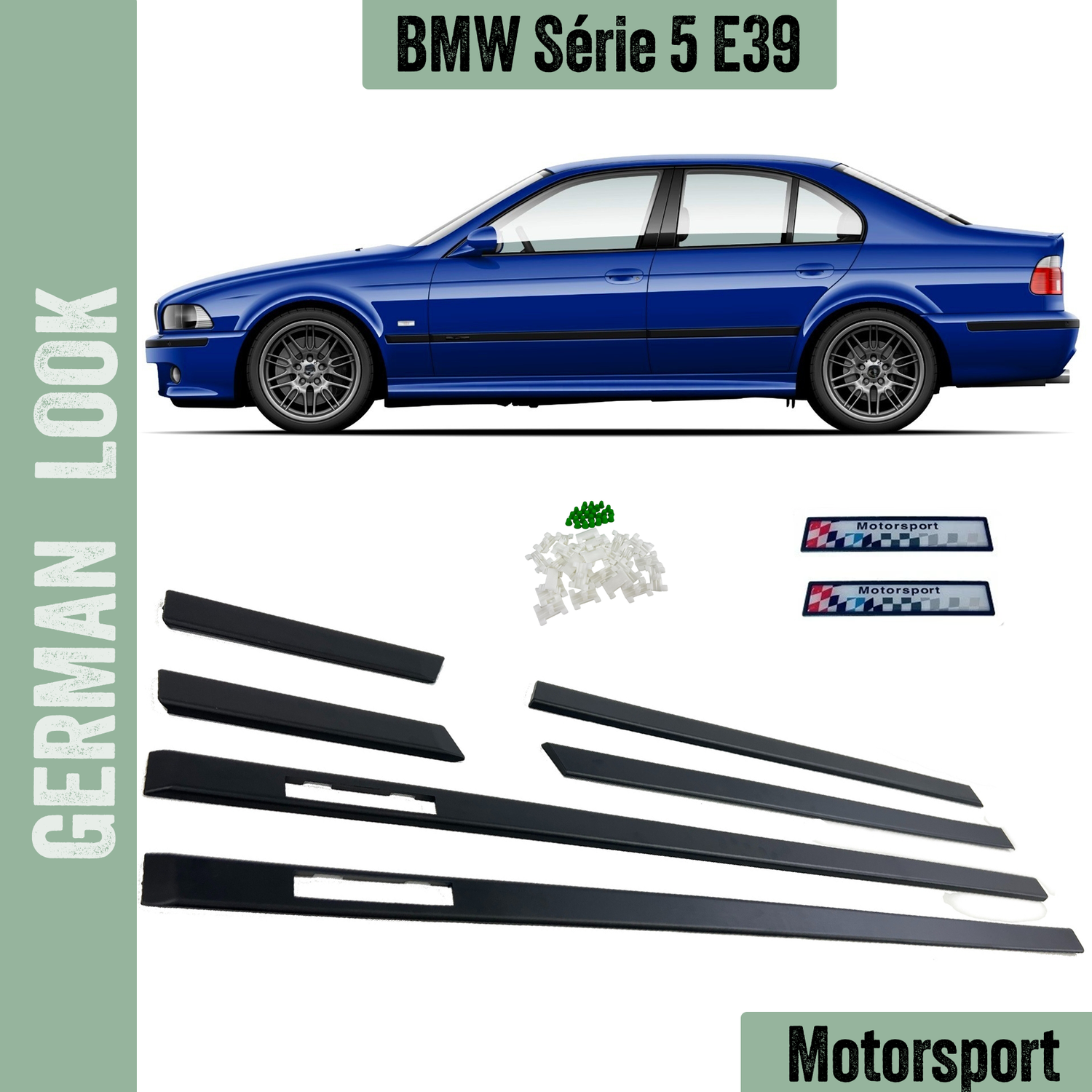 Frisos de portas / baguetes de porta para BMW Série 5 E39 1995-2003 look Pack M / M5 / Motorsport