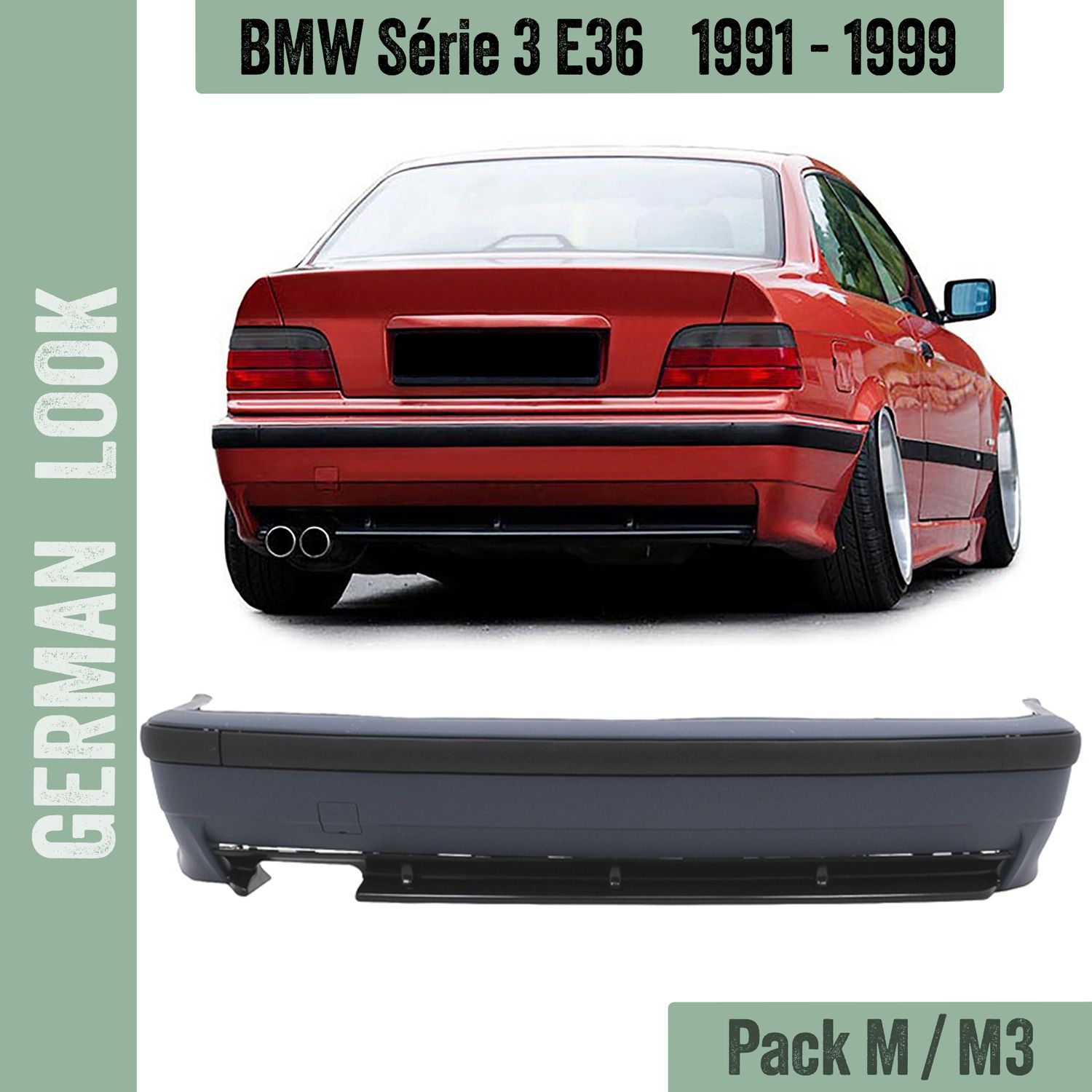 Pára-choques traseiro para BMW Série 3 E36 Look Pack M M3 M-Tech