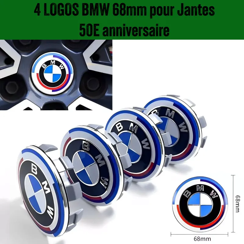 4X Centre Roue BMW Edition 50E Anniversaire 68mm Cache Moyeu Jante Auto Clipser