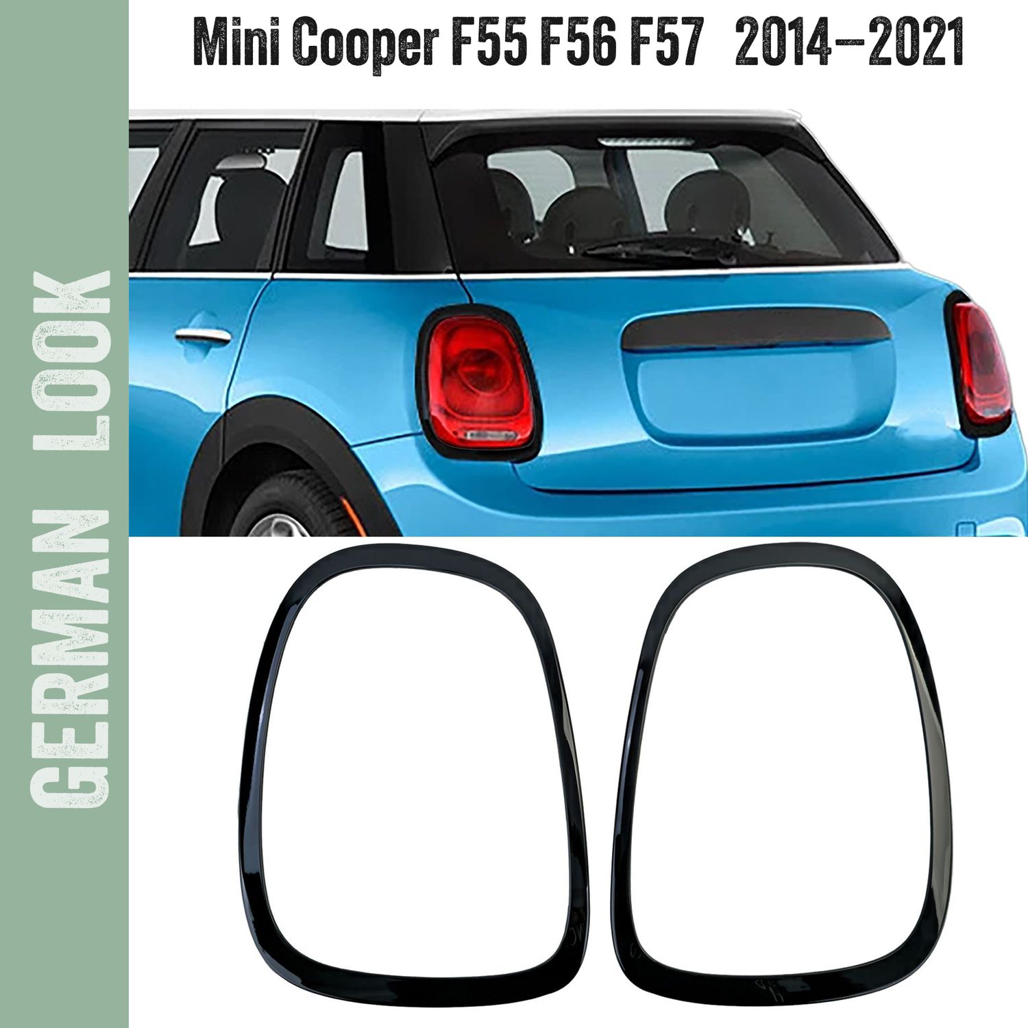 Entourages de feux arrière noir brillant pour Mini Cooper F55 / F56 / F57 (2014–2021)