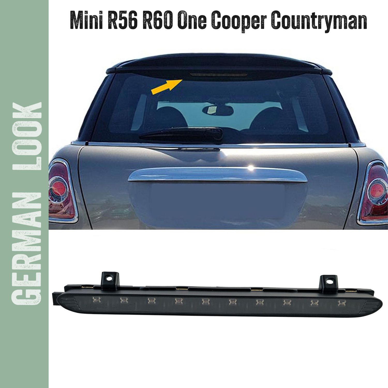 Troisième feu stop à LED, noir fumé, pour Mini R56 One, Cooper R60 et Countryman