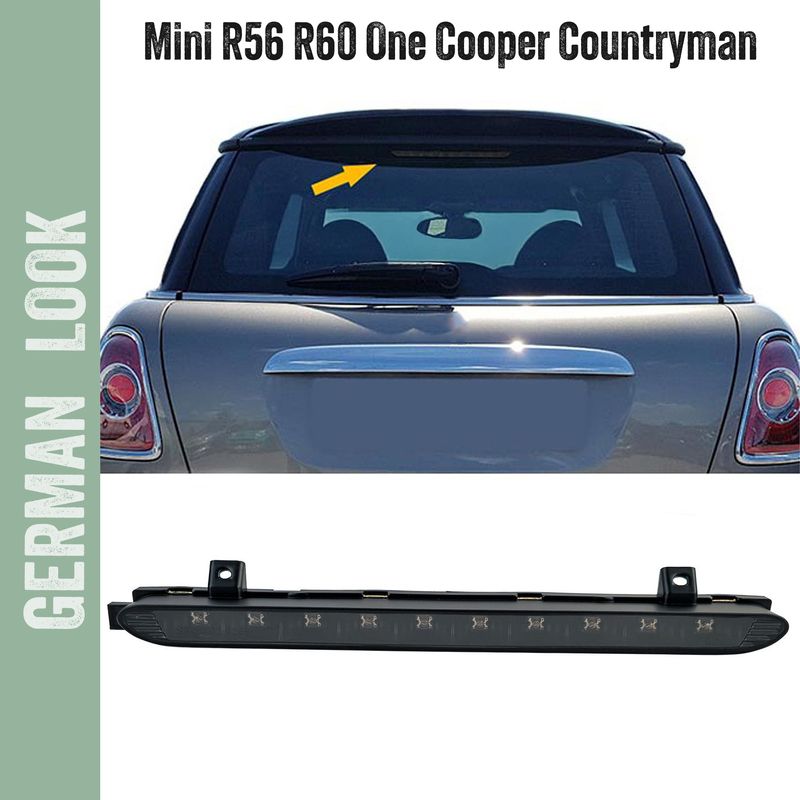 Troisième feu stop à LED, noir fumé, pour Mini R56 One, Cooper R60 et Countryman