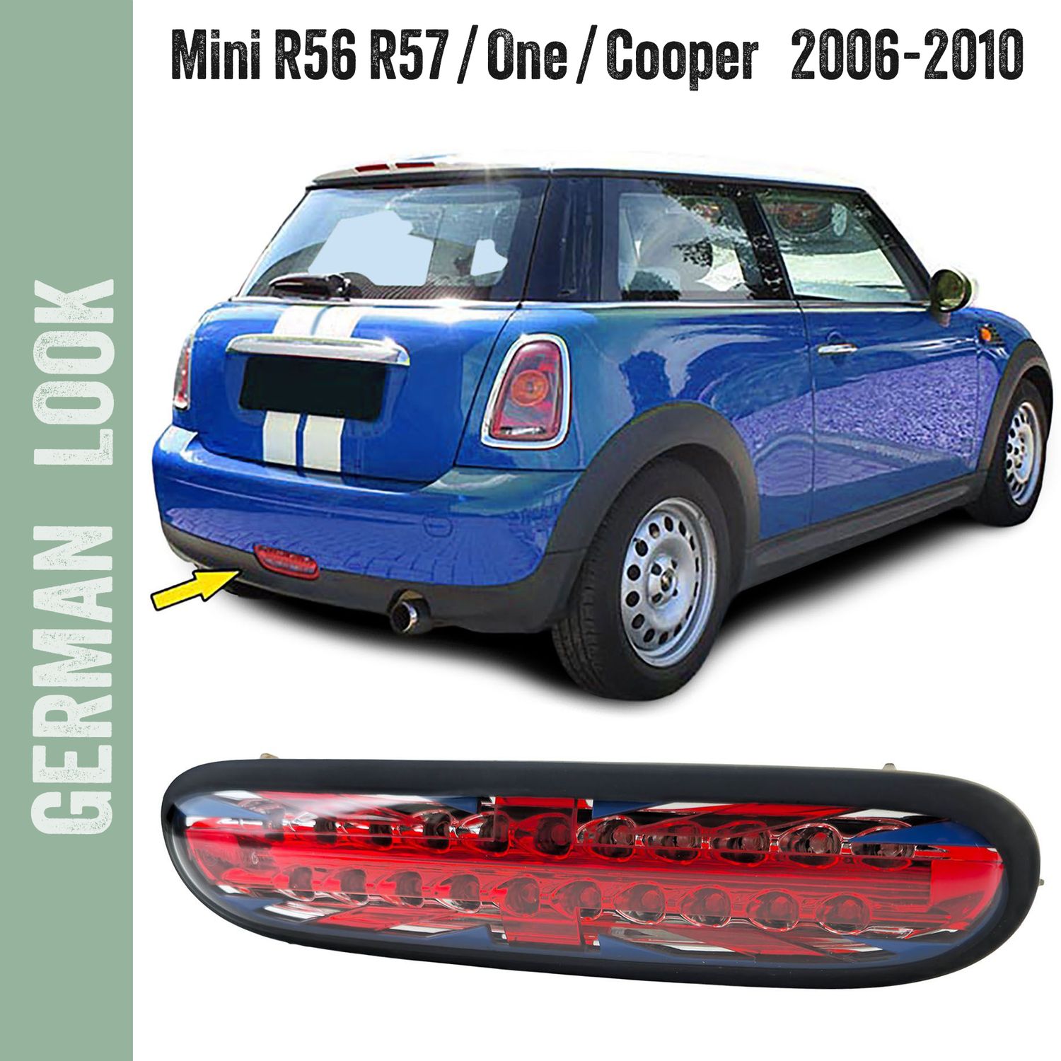 Feu antibrouillard arrière à LED rouge / noir pour Mini R56 R57 cabriolet One Cooper D 06-10