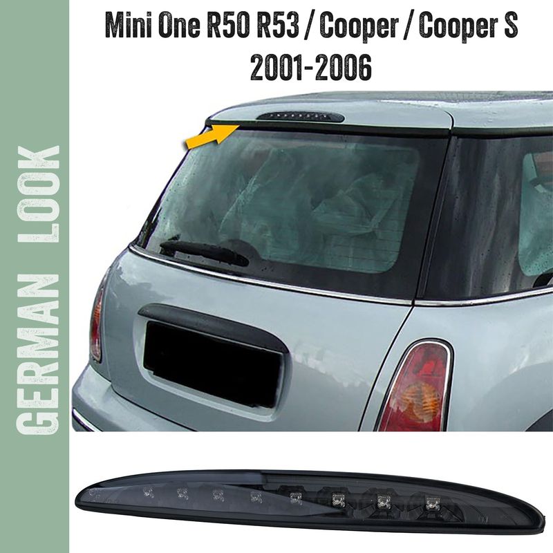 Troisième feu stop à LED verre transparent noir pour Mini One Cooper S R50 R53 2001-2006