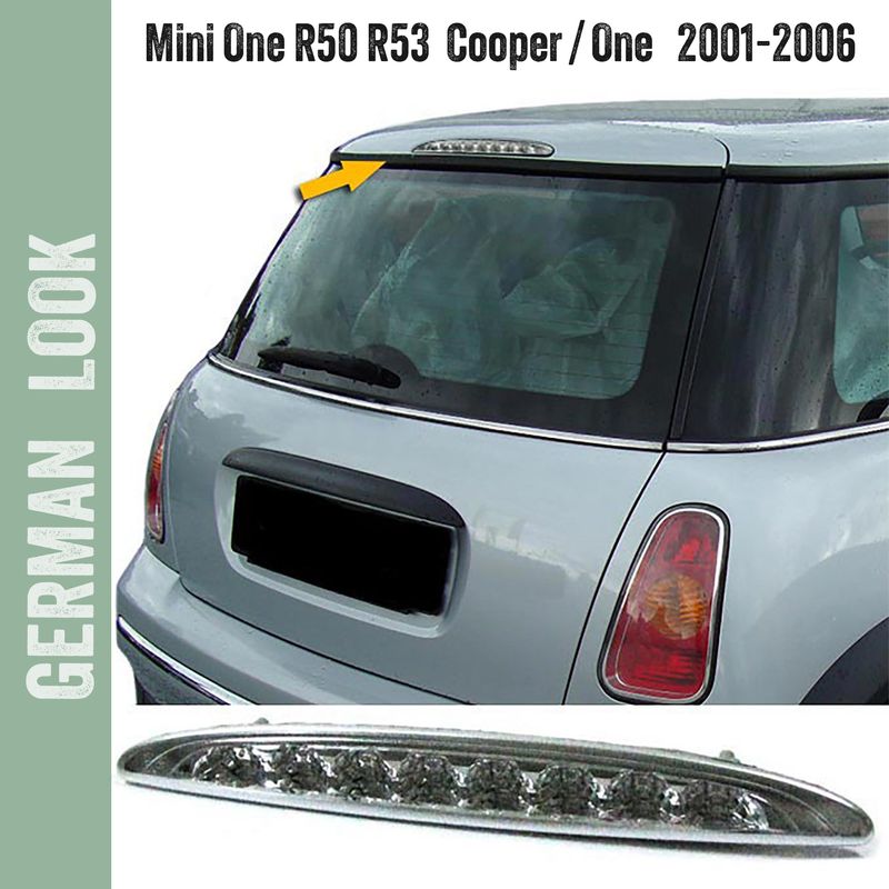 Troisième feu stop à LED, verre clair chromé, pour Mini One Cooper S R50 R53 2001-2006