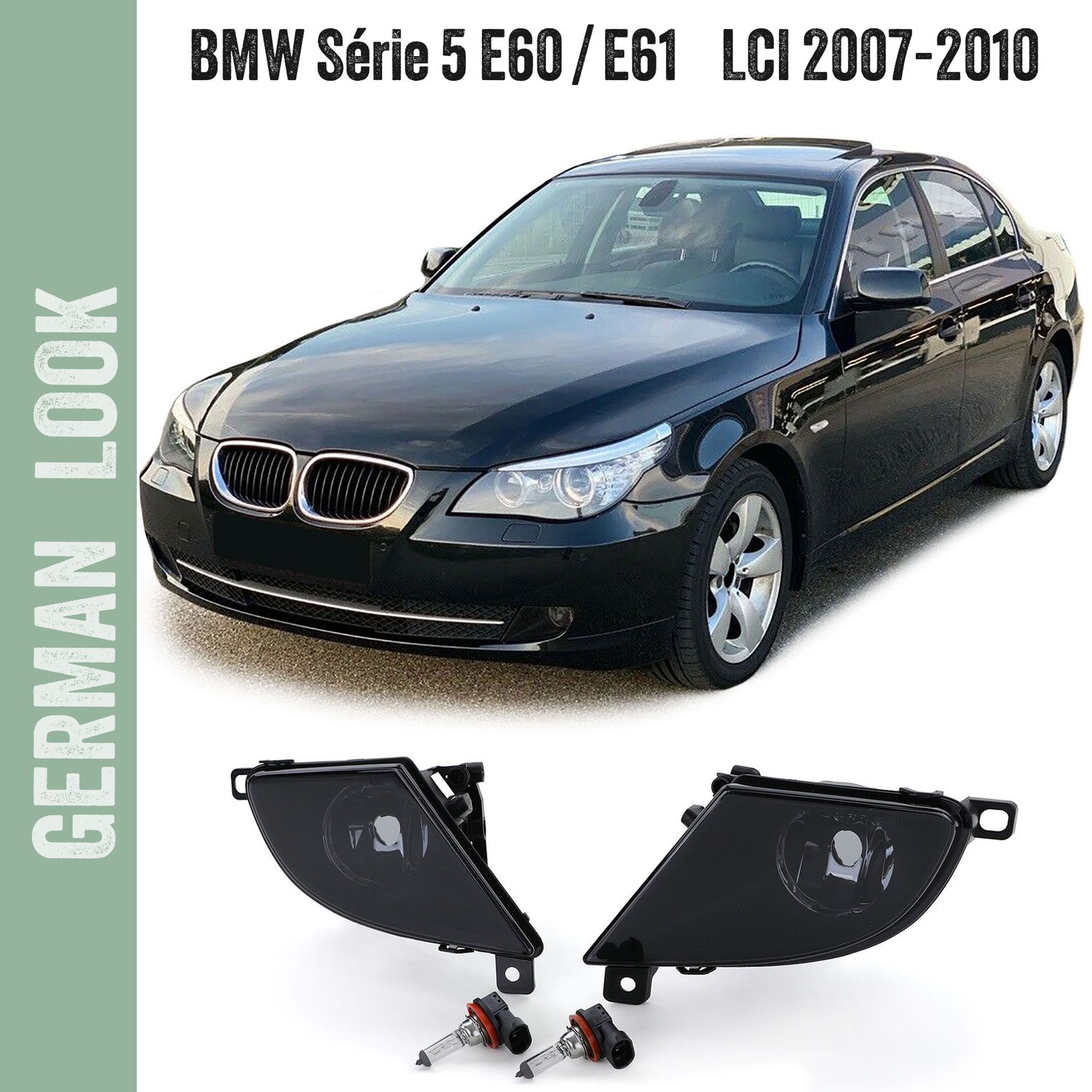 Kit de phares antibrouillard fumée pour BMW E60 E61 LCI Facelift 07-10