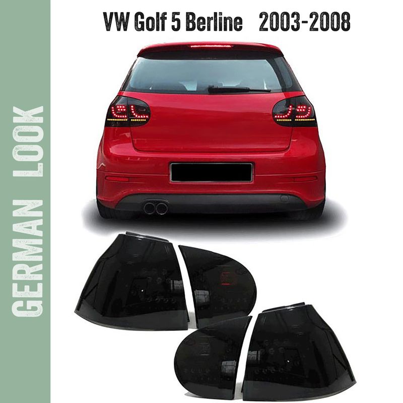 Feux arrière à LED noir fumé pour VW Golf 5 Berline 2003-2008