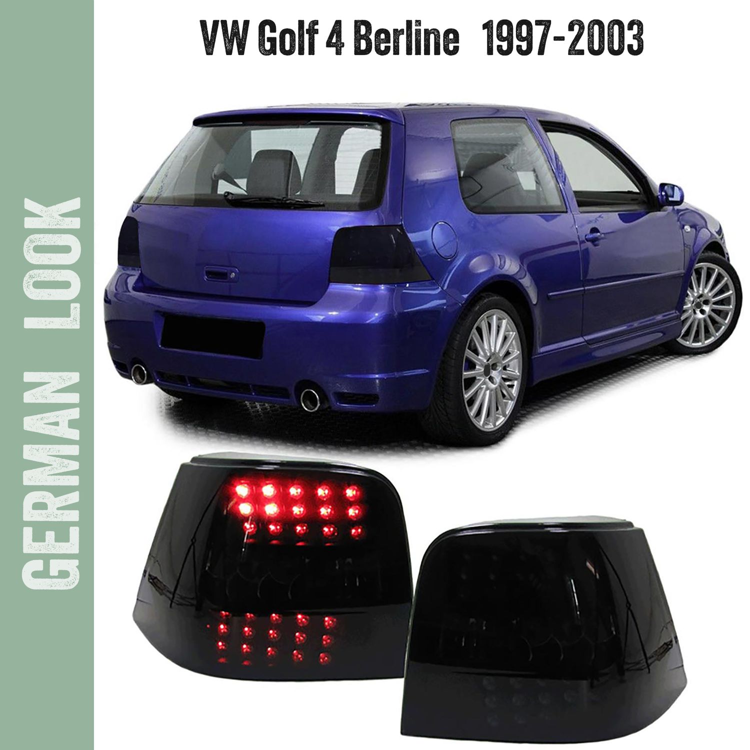 Farolins LED preto fumado para VW Golf 4 hatchback 1997-2003 Farolins LED preto fumado para VW Golf 4 hatchback 1997-2003