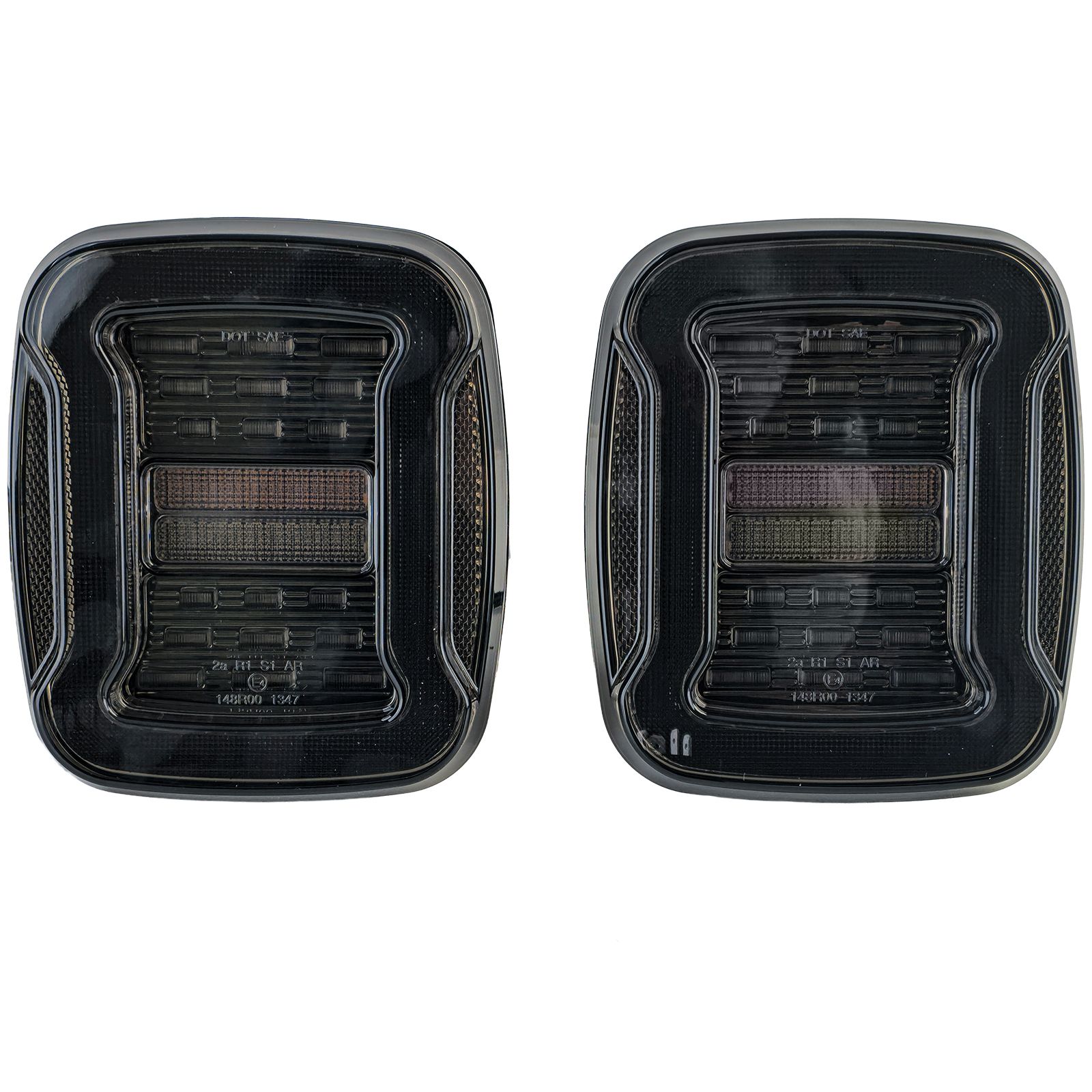 Feux arrière à LED fumés noirs pour Jeep Wrangler CJ YJ TJ 1986-2007