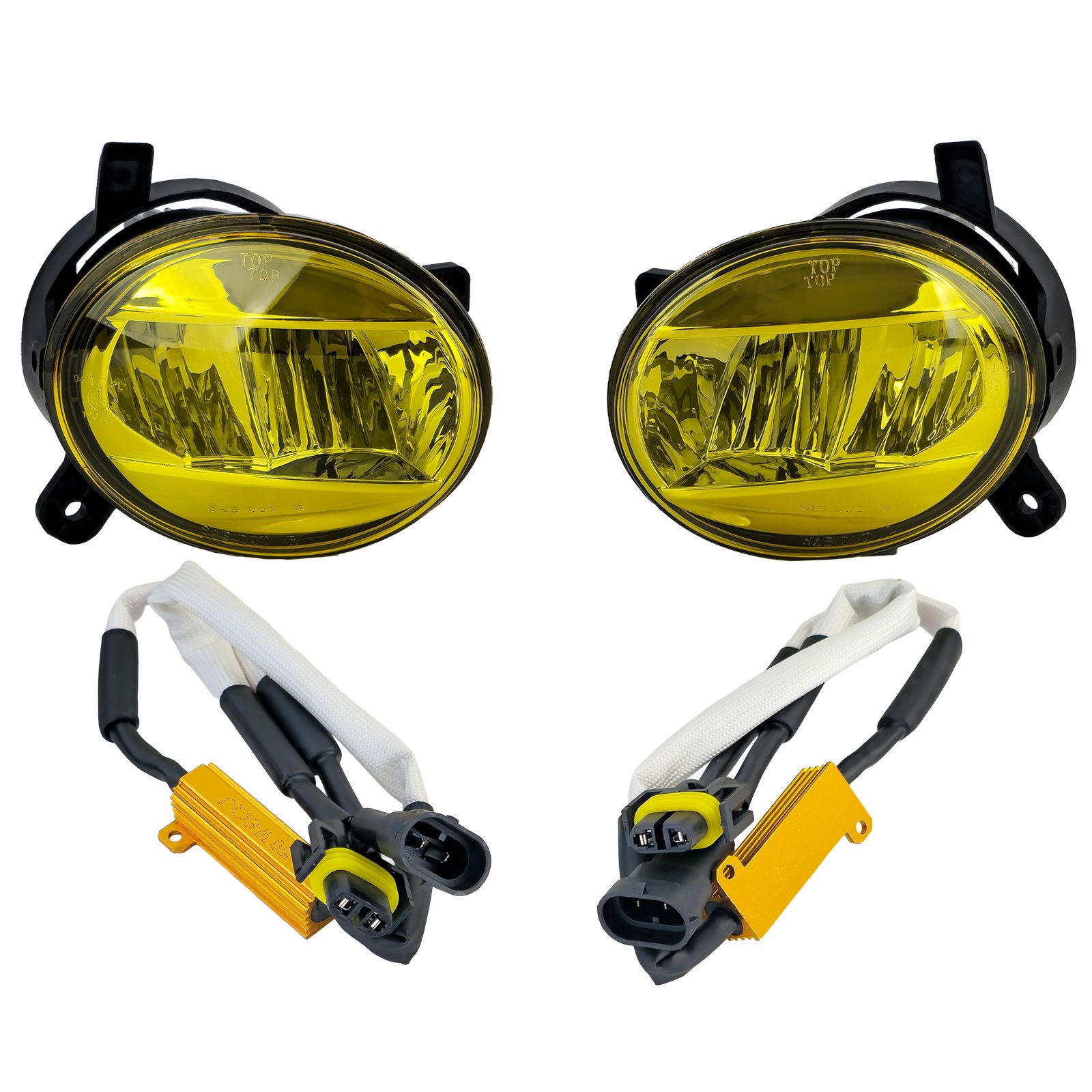 Phares antibrouillard à LED jaunes en pour Audi A4 8K, A6 4F, Q5 et Seat Exeo