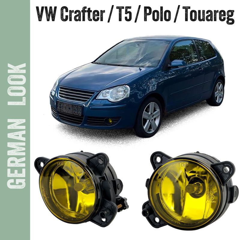 Phares antibrouillard jaunes pour VW T5 Crafter Touareg 7L Polo 9N3