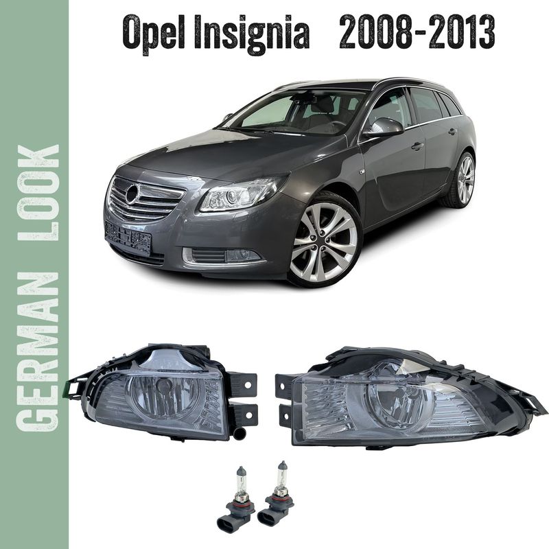 Phares antibrouillard en verre transparent teinte noire fumée pour Opel Insignia 08-13