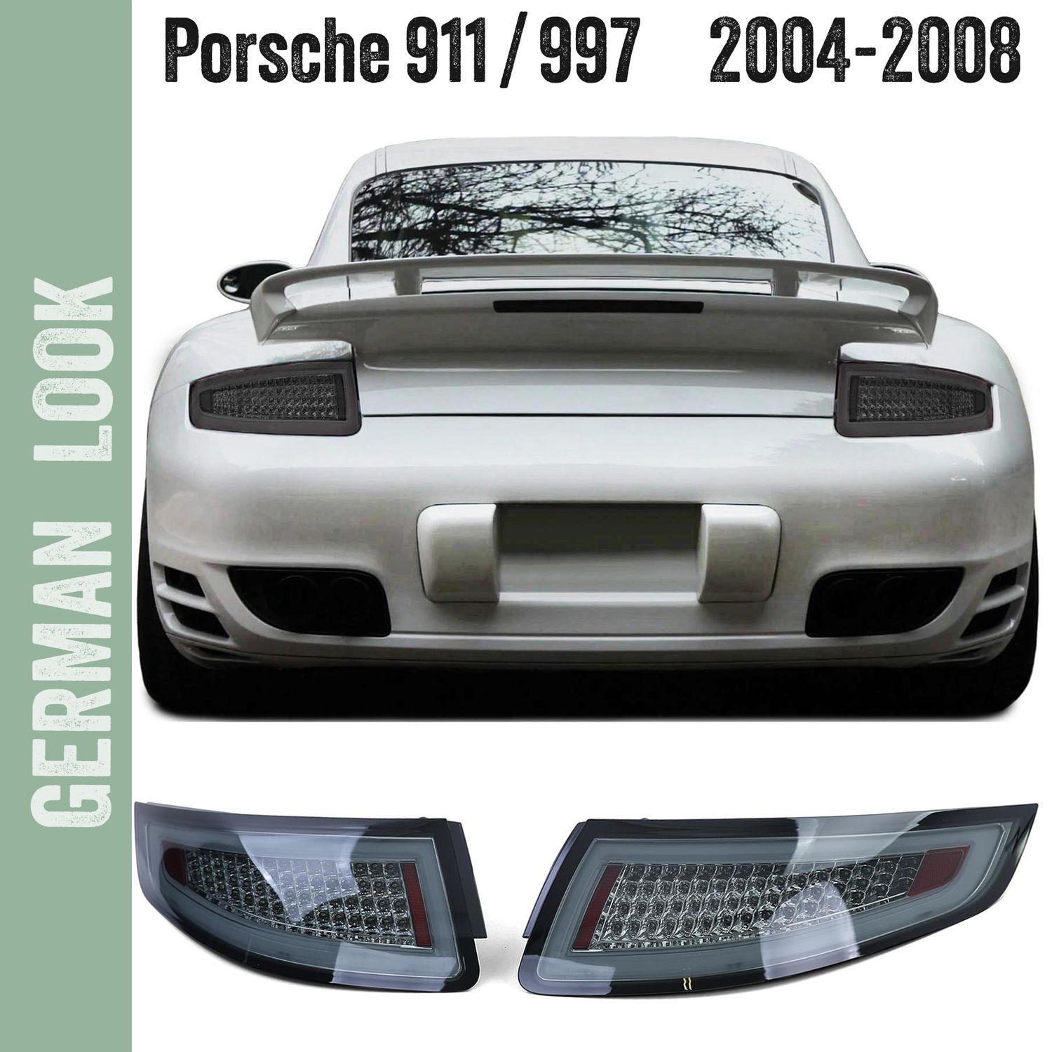 Farolins / farois traseiros LED pretos fumados para Porsche 911 997 Coupé Cabriolet 2004-2008