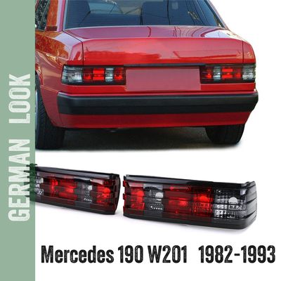 Paire de feux arrière rouge noir pour Mercedes 190 W201 1982-1993