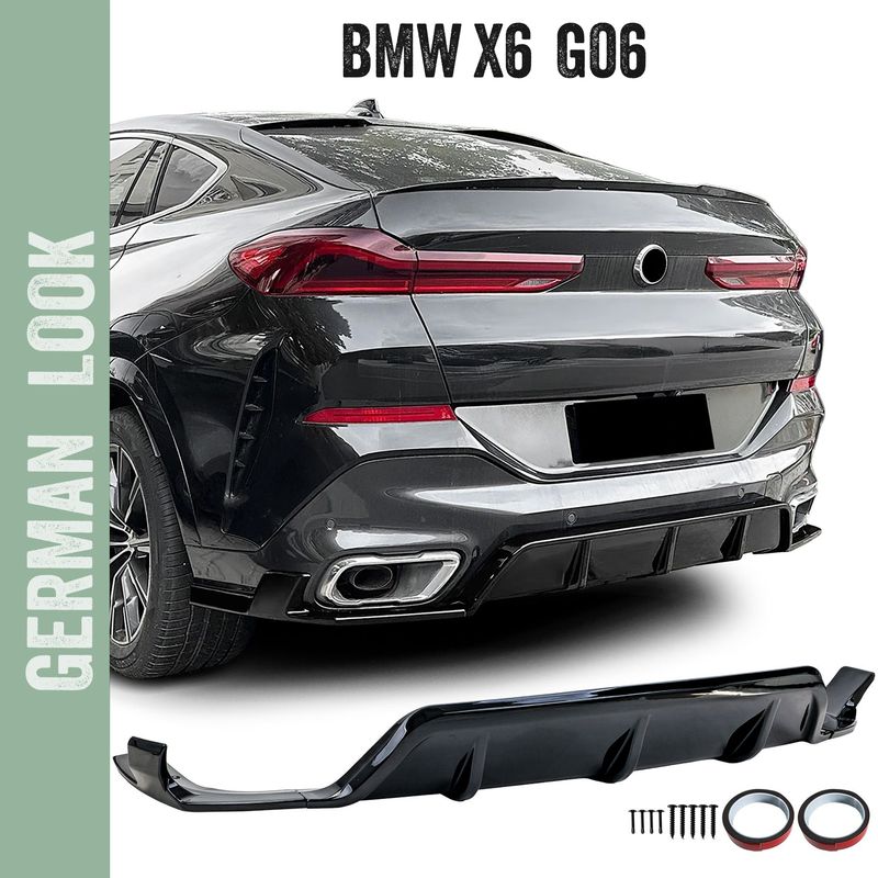Diffuseur arrière Performance Noir Brillant pour BMW X6 G06 à partir de 2019
