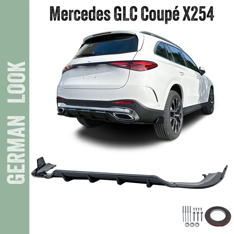Diffuseur arrière noir brillant pour Mercedes GLC Coupé X254 à partir de 2022