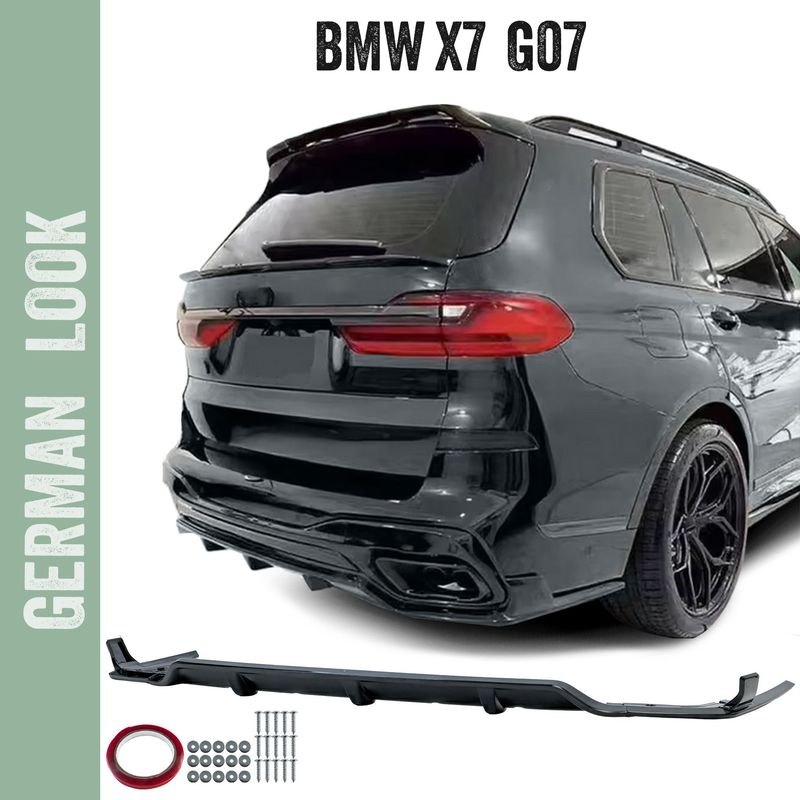 Difusor traseiro Performance em preto brilhante para BMW X7 G07 a partir de 2019.