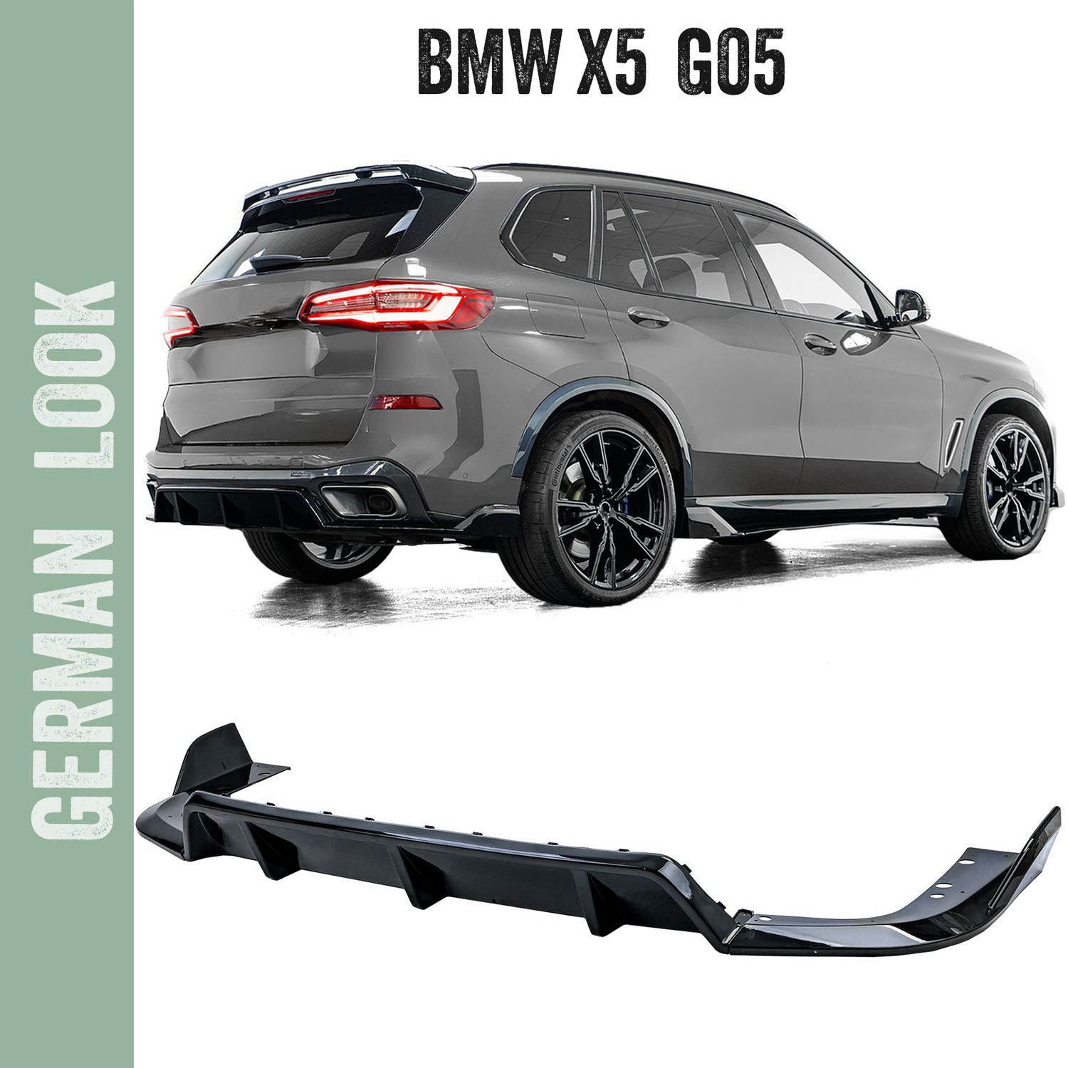 Diffuseur arrière Performance Noir Brillant pour BMW X5 G05 à partir de 2019