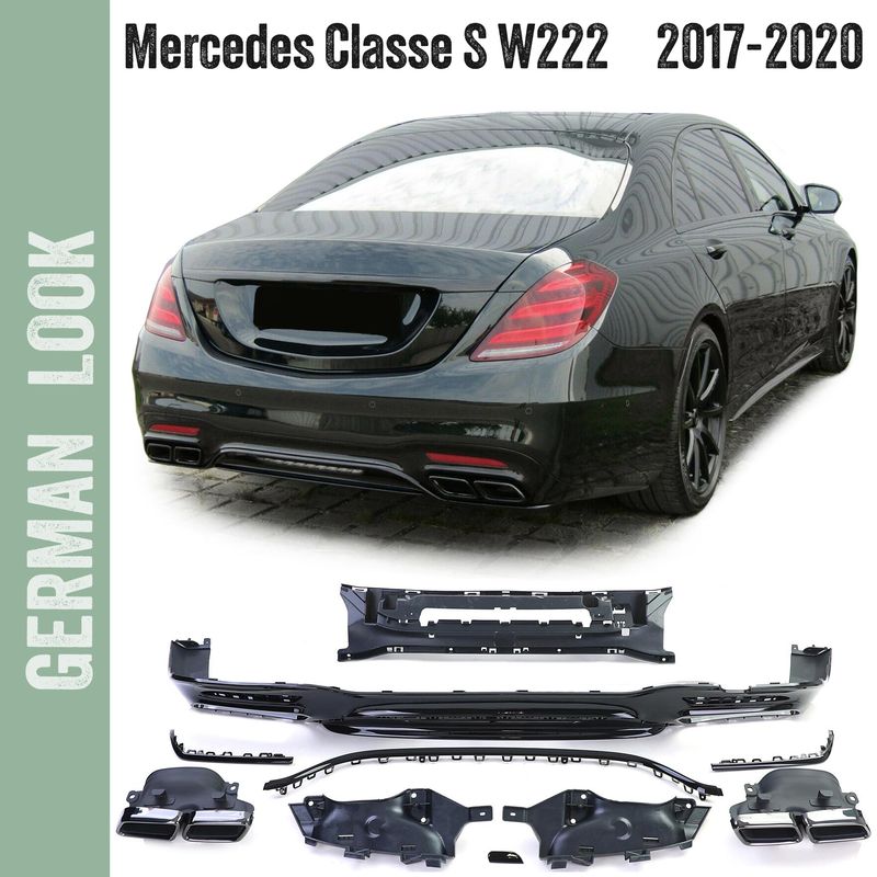 Diffuseur de pare choc arrière Look AMG pour Mercedes Classe S W222 2017-2020