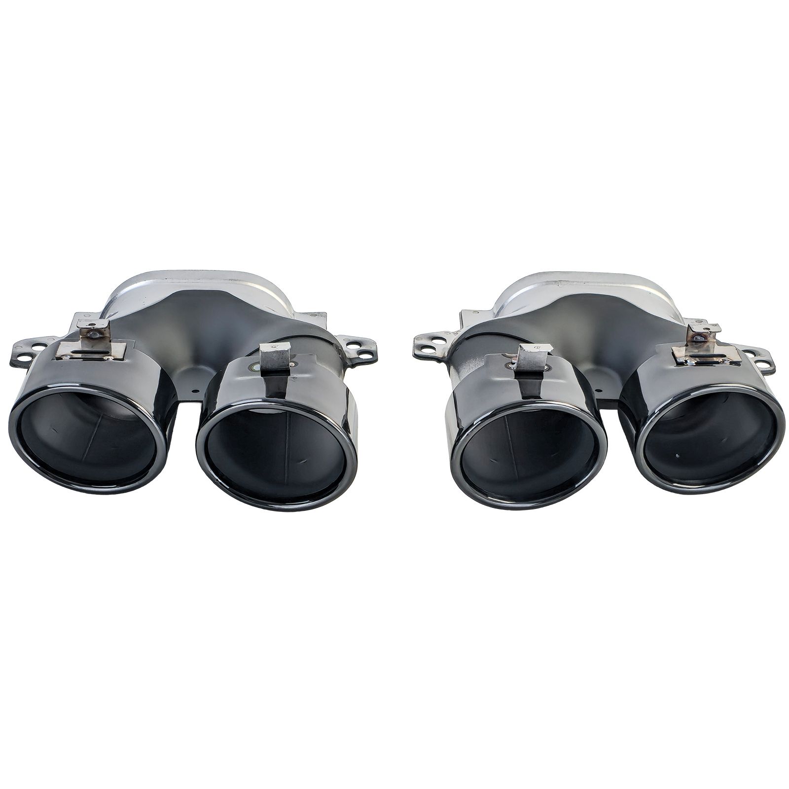 Diffuseur arrière sport + sorties d'échappement rondes noir pour Mercedes GLC X253 restylée 2019-2022