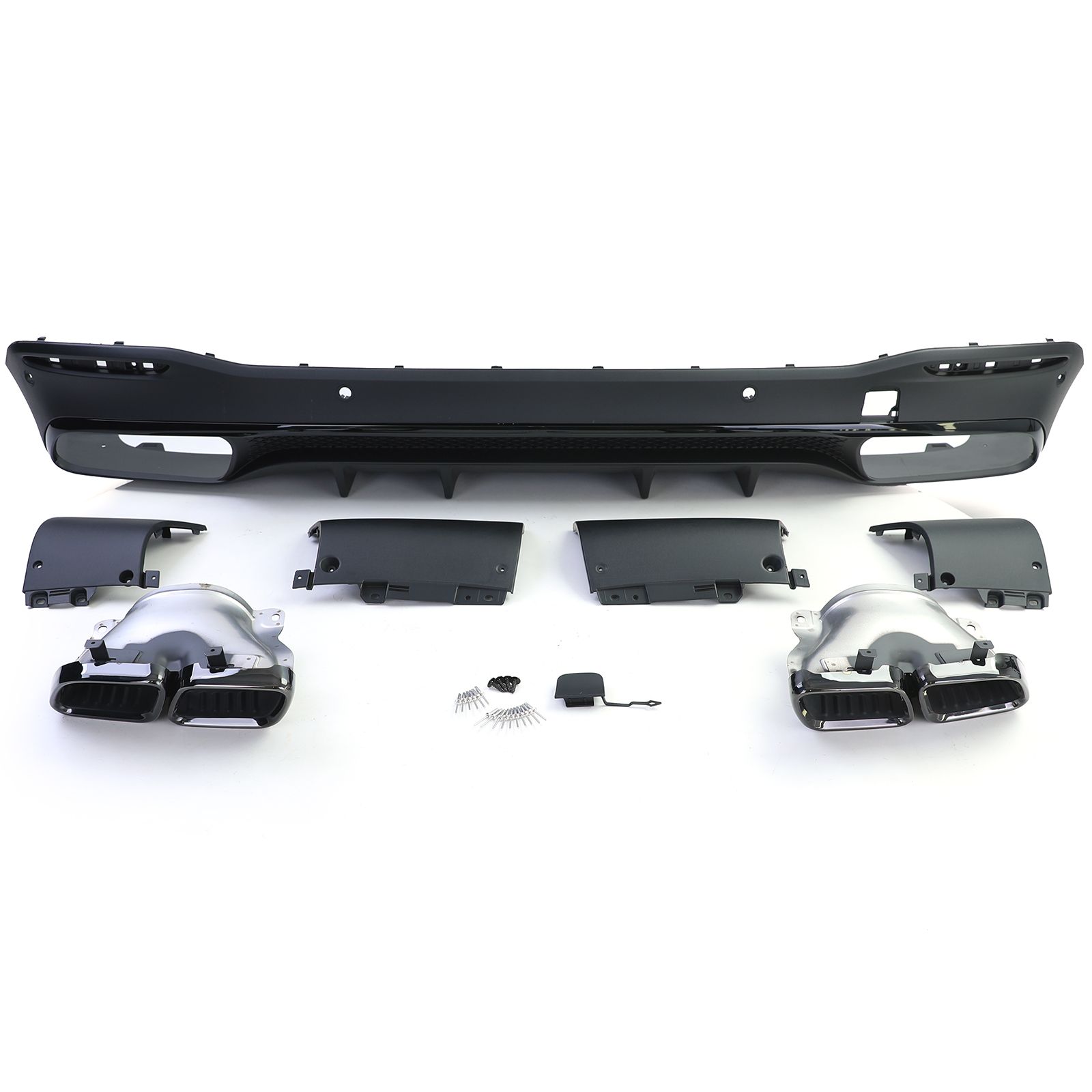 Diffuseur arrière sport avec sorties d'échappement noir pour Mercedes GLE V167 à partir de 2018