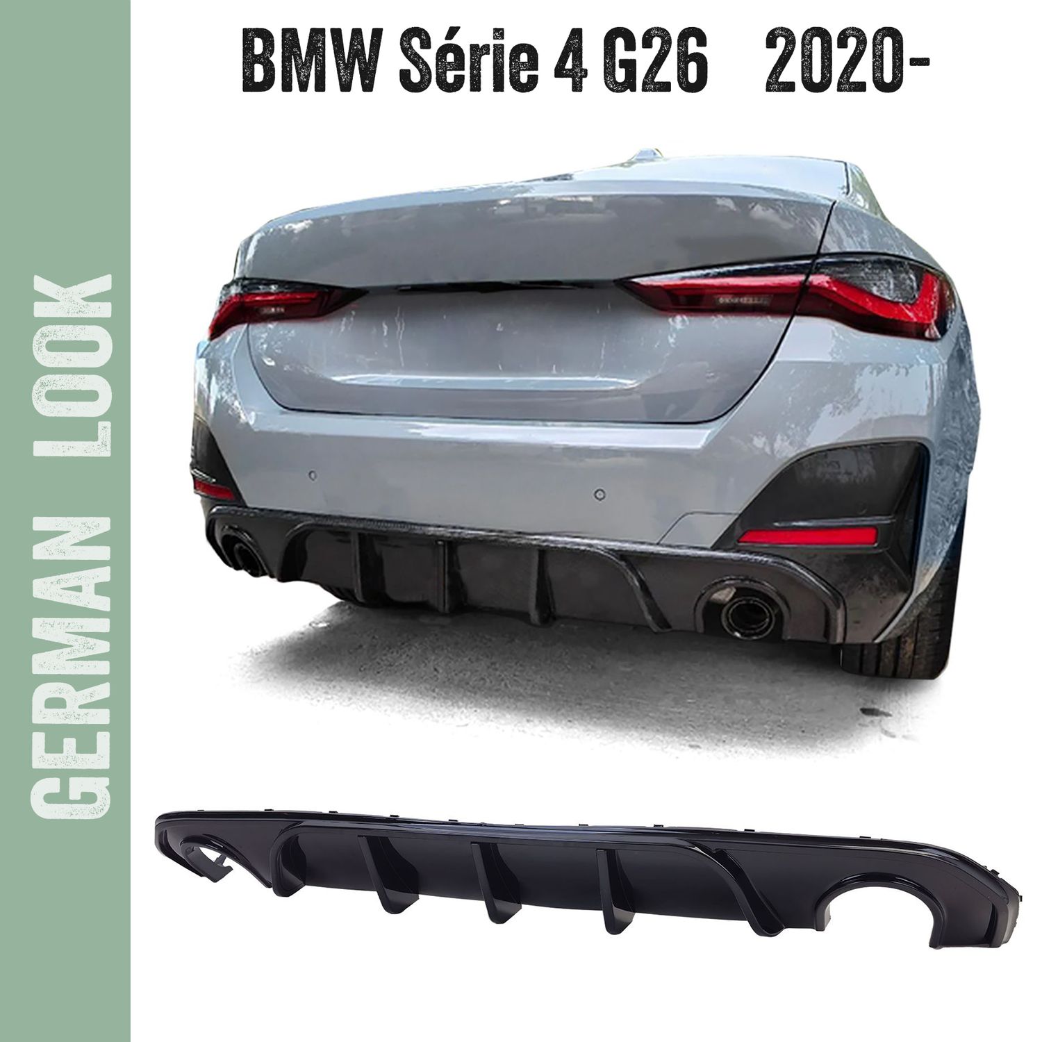 Difusor traseiro de alto desempenho para BMW Série 4 G26 Gran Coupe 420 430 Gloss Black Difusor traseiro de alto desempenho para BMW Série 4 G26 Gran Coupe 420 430 Gloss Black