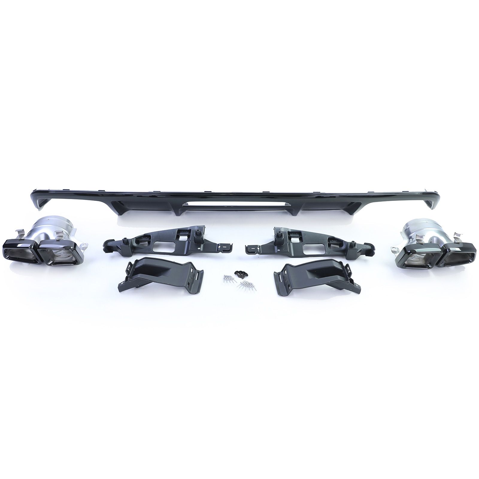 Diffuseur arrière AMG avec sorties d'échappement noir pour Mercedes CLS C218 Facelift 14-18