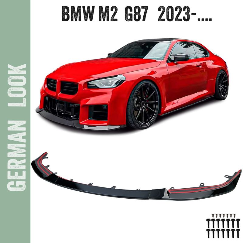 Lame / spoiler avant Performance Noir Brillant pour BMW M2 G87 à partir de 2023