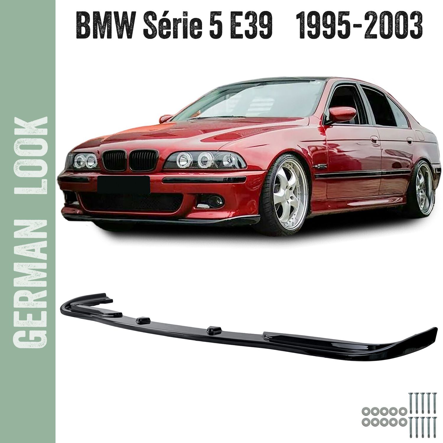 Lame / spoiler avant noir brillant pour BMW Série 5 E39 (1995-2003)