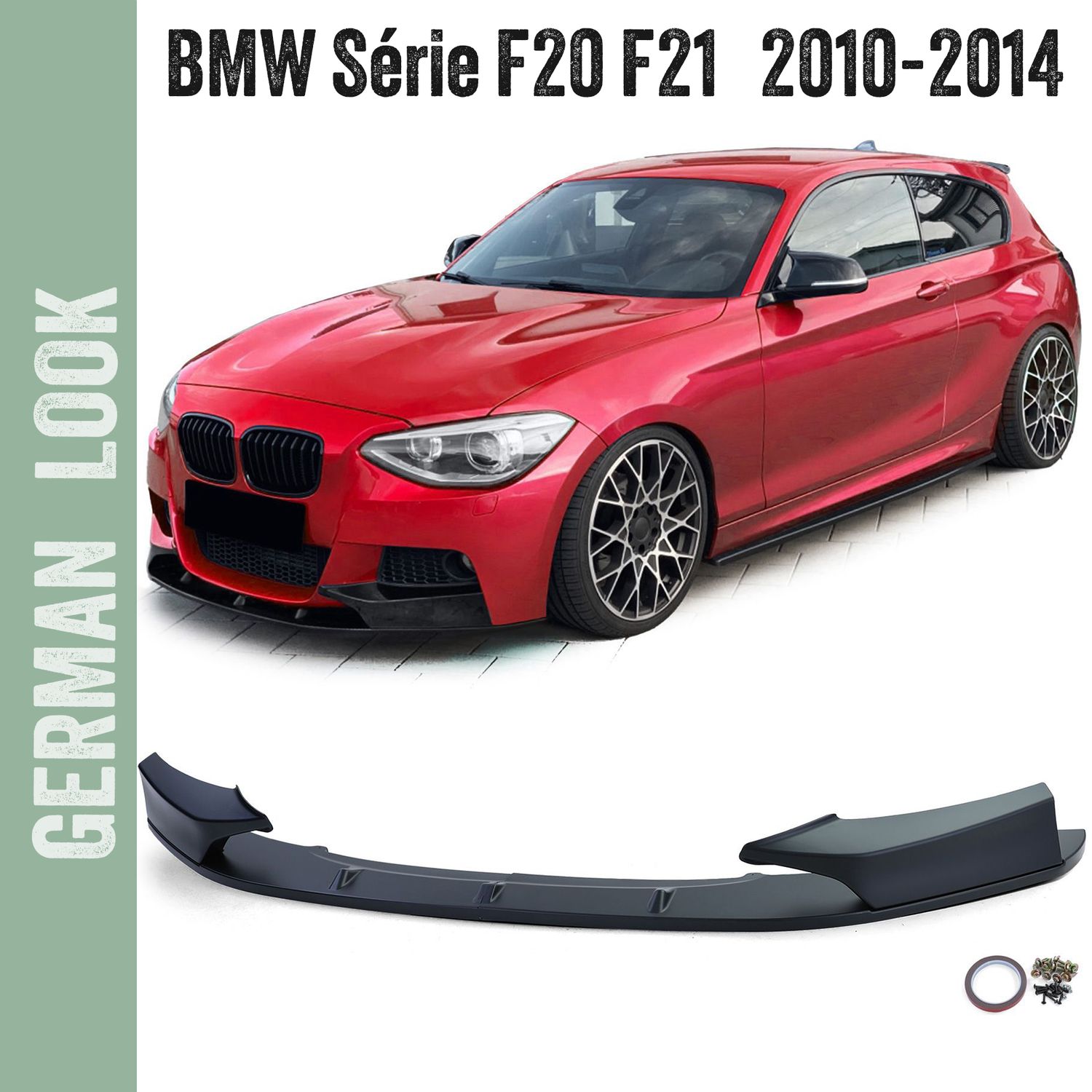 Lâmina dianteira Performance para BMW Série 1 F20 F21 2010-2015 preto mate Lâmina dianteira Performance para BMW Série 1 F20 F21 2010-2015 preto mate
