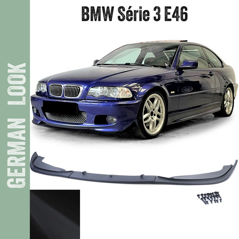 Spoiler avant sport / lame noir mat pour BMW Série 3 E46 Coupé Cabriolet 98-05