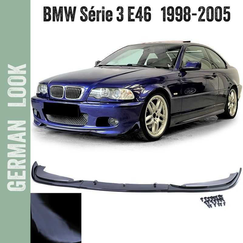 Spoiler avant sport / lame noir brillant pour BMW Série 3 E46 Coupé Cabriolet 98-05
