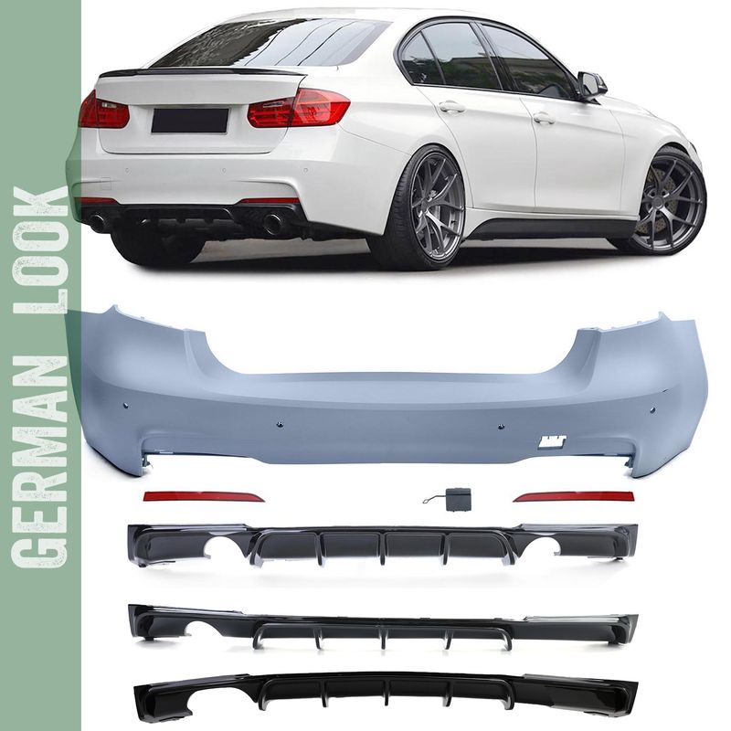 Pacote de pára-choques traseiro M para BMW F30 335 340 + difusor de desempenho selecionável