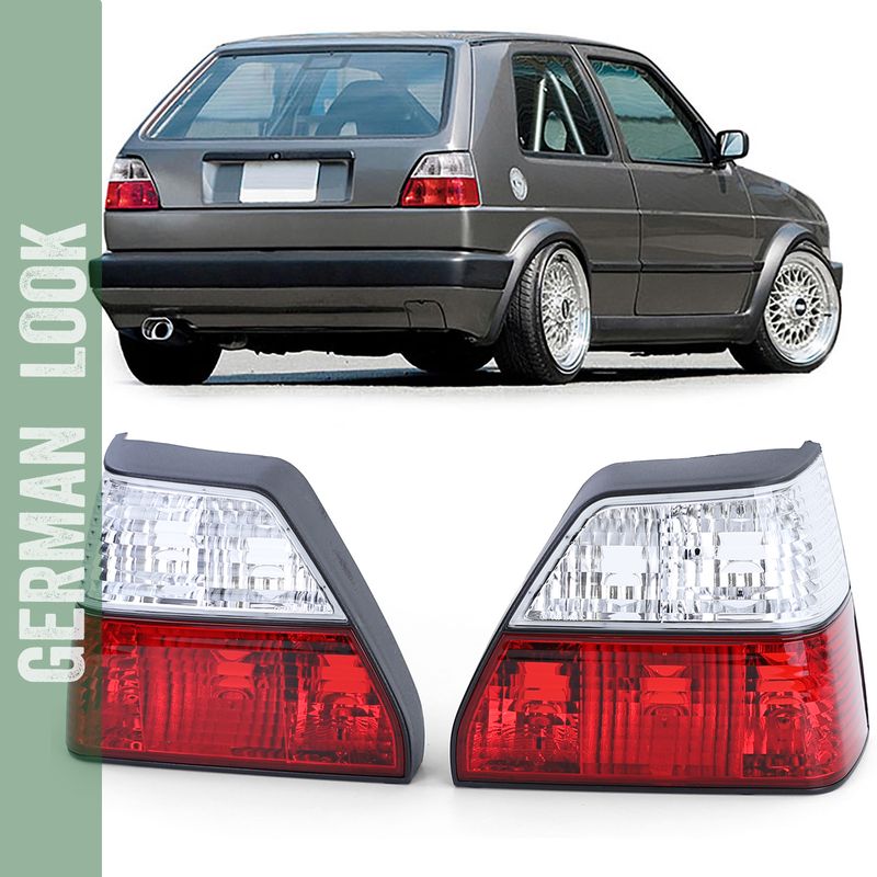 Paire de feux arrière rouge blanc pour Volkswagen Golf II 1983-1991