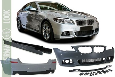 Kit de carrosserie complet pour BMW Série 5 LCI F10 2013-2017 style Pack M / Performance avec emplacements PDC 2 sorties d’échappement style 35I / 35D Kit de carrosserie complet pour BMW 5 LCI F10 2013-2017 style Pack M / avec emplacements PDC 2 sort…