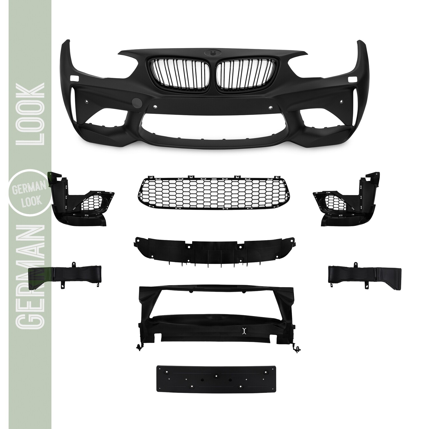 Pare-chocs avant BMW Série 1 F20 F21 LCI 2015-2019 Look Pack M2 Performance + Calandres