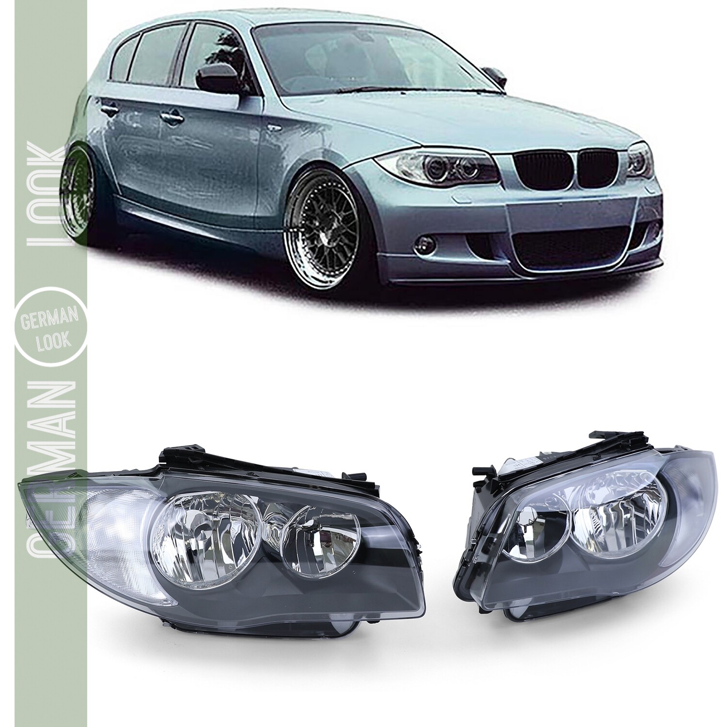 Phares avant halogènes H7 BMW Série 1 E81 E82 E87 E88 2004-2012 Phares avant halogènes H7 BMW Série 1 E81 E82 E87 E88 2004-2012