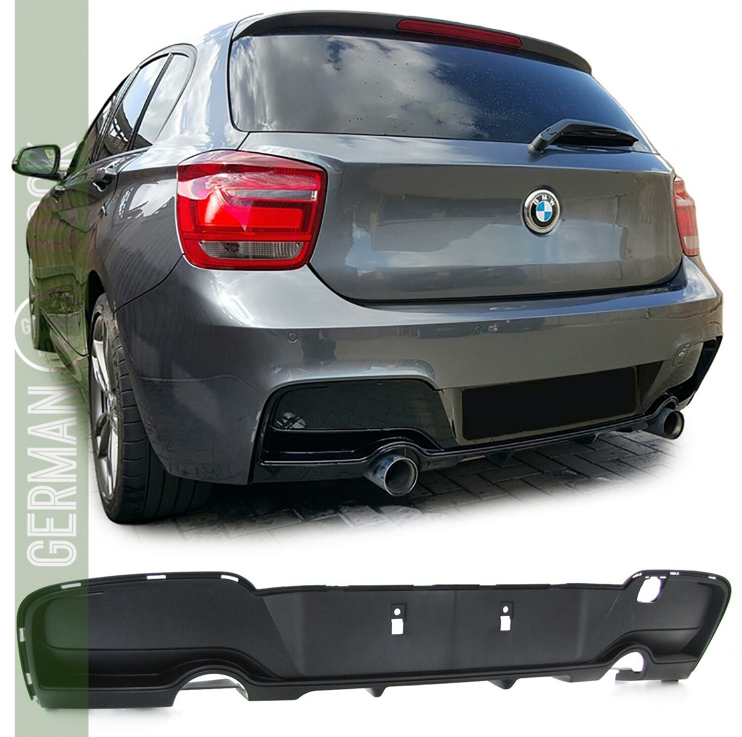 Diffuseur arrière Performance BMW Série 1 F20 F21 2011-2015 Noir Mat