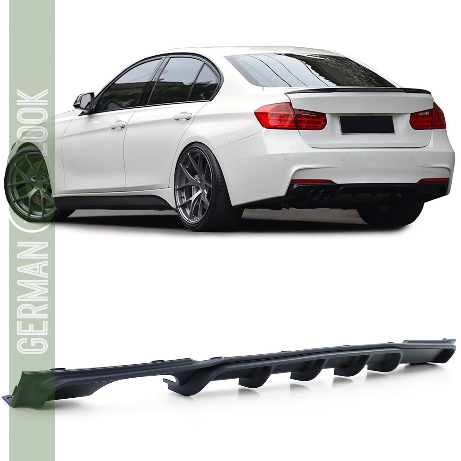 Diffuseur Arrière Noir Mat BMW Série 3 F30 Berline 2011+