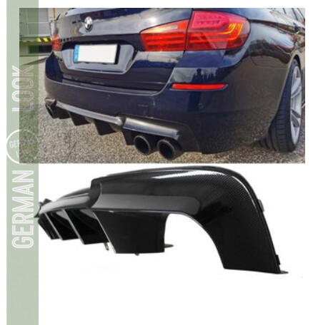 Diffuseur BMW Série 5 F10 F11 Double Sortie Gauche Look Pack M – Noir Brillant