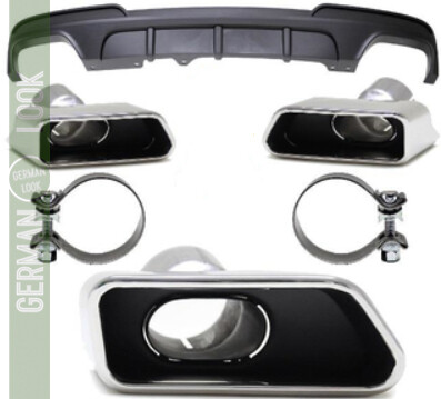 Difusor de pára-choques traseiro + Sport Look Pack Capa de escape Set M para BMW Série 5 F10 F11