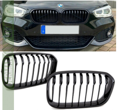 Calandre noir brillant BMW Série 1 F20 F21 LCI 2015-2019 Look Shadowline