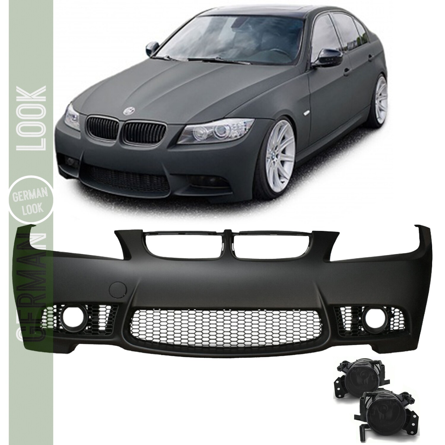 Pare-chocs avant Pack M BMW Série 3 E90 E91 LCI 2008-2011 avec antibrouillards – ABS OEM premium