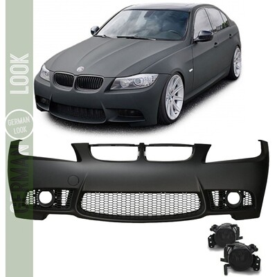 Pára-choques dianteiro Pack M para BMW Série 3 E90 E91 LCI 2008-2011 + Faróis de nevoeiro Pára-choques dianteiro Pack M para BMW Série 3 E90 E91 LCI 2008-2011 + Faróis de nevoeiro