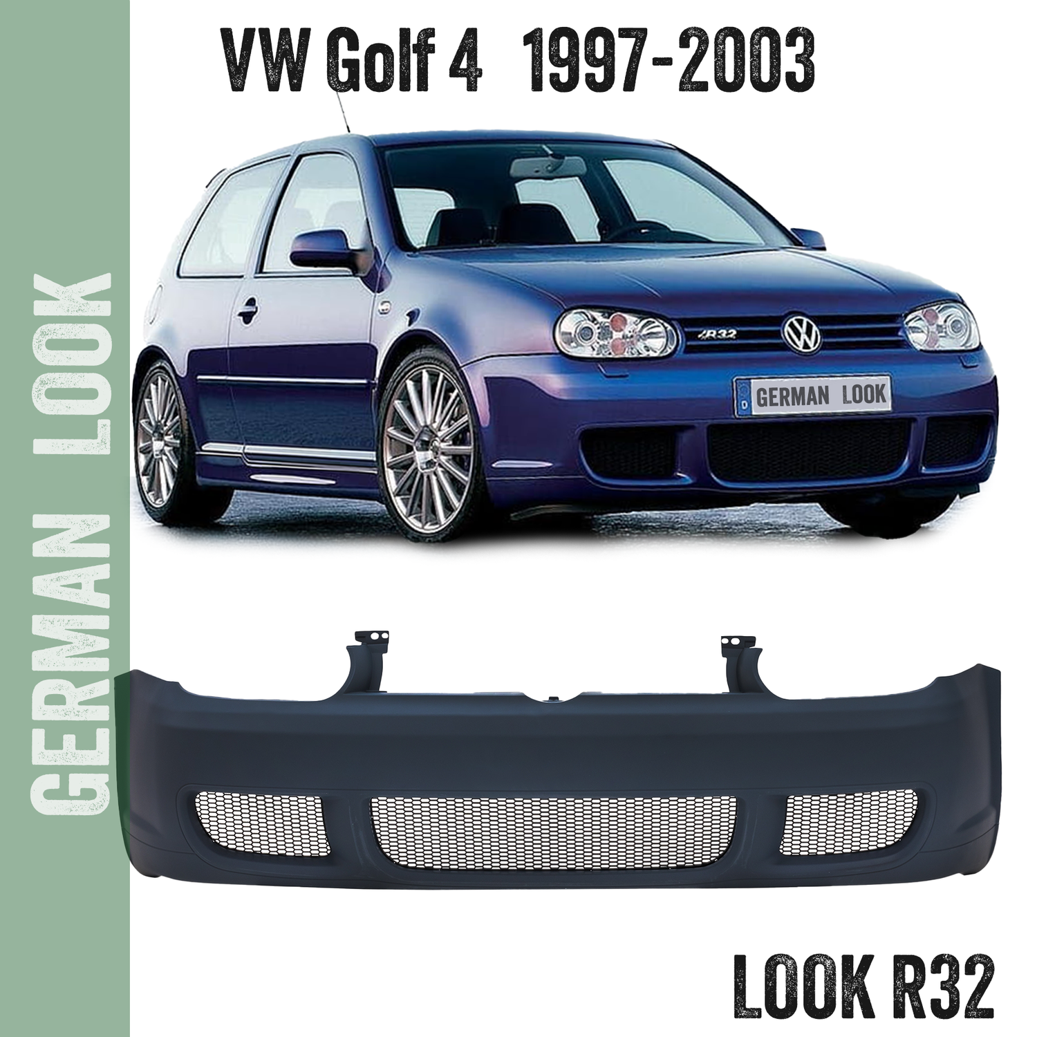 Pare choc avant Sport Look R32 pour Volkswagen Golf 4 Pare choc avant Sport Look R32 pour Volkswagen Golf 4