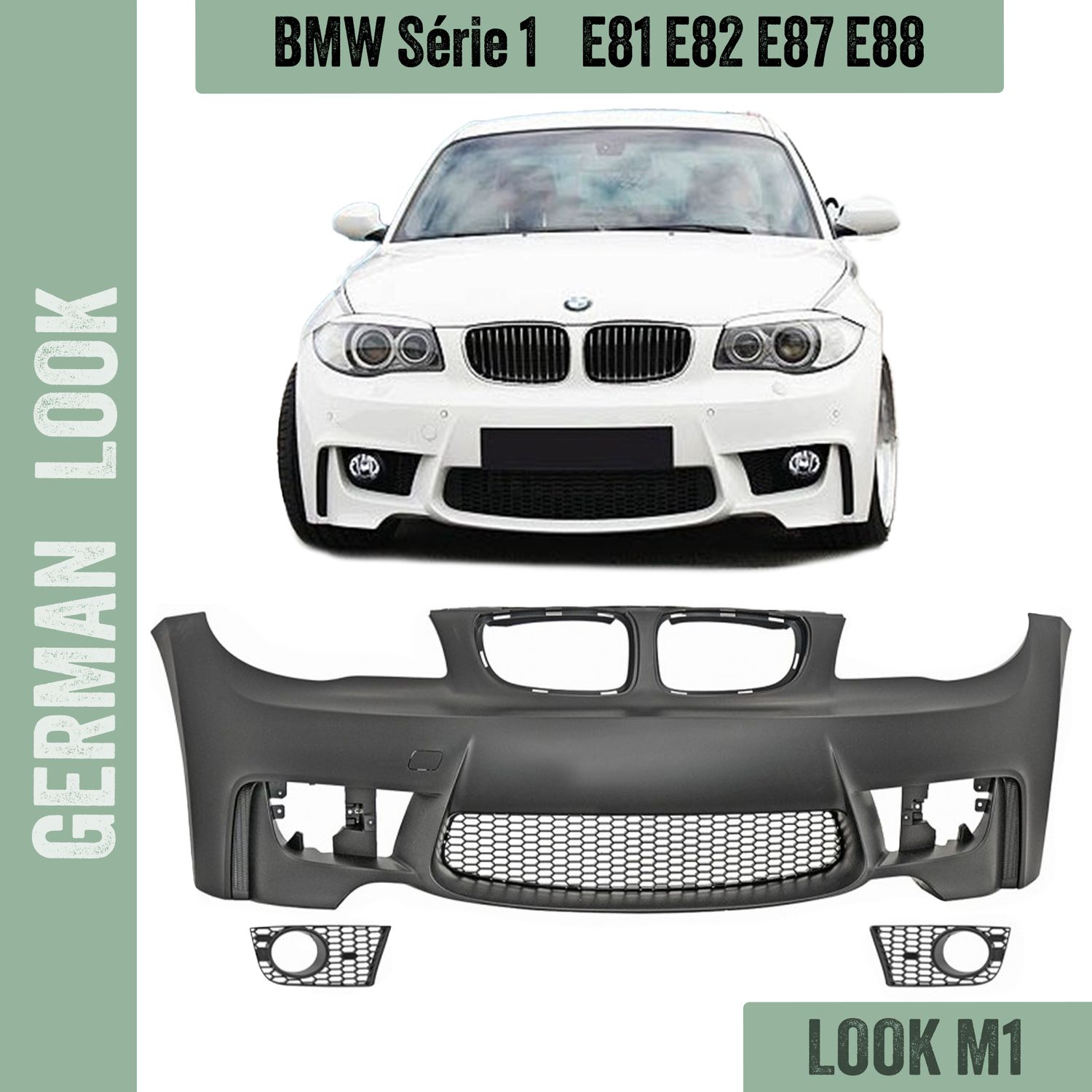 Pare-chocs avant style M1 / 1M BMW Série 1 E81 E82 E87 E88 (2004-2011) Pare-chocs avant style M1 / 1M BMW Série 1 E81 E82 E87 E88 (2004-2011)