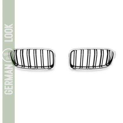 Calandre double lame BMW Série 3 F30 F31 (2011-2019) – Noir et chrome Look M Performance