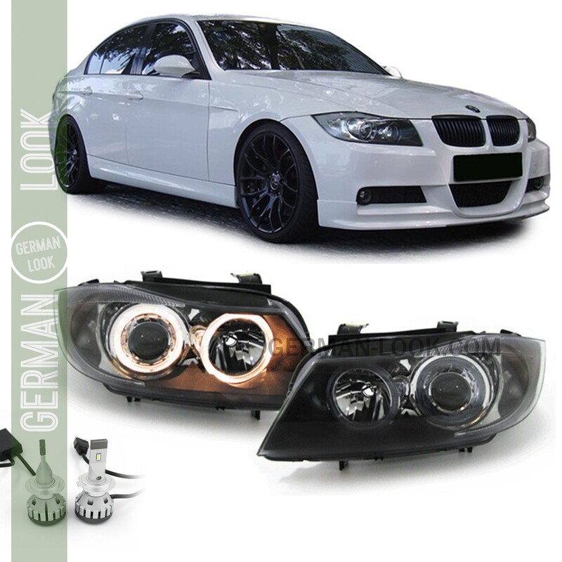 Paire de phares Angel Eyes BMW Série 3 E90 E91 (2005-2008) – LED Raptor 6500K