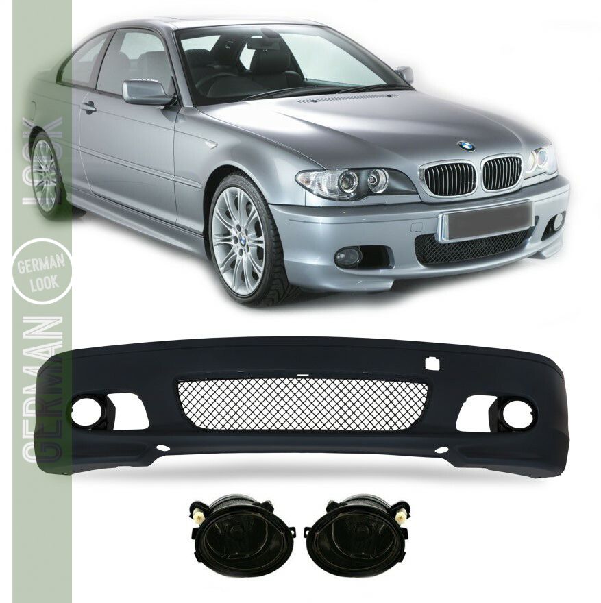 Pare-chocs avant BMW Série 3 E46 Look M2 – Coupé & Cabriolet 1999-2006 avec antibrouillards ABS Pare-chocs avant BMW Série 3 E46 Look M2 – Coupé & Cabriolet 1999-2006 avec antibrouillards ABS